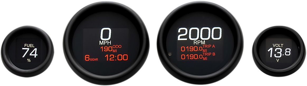 MLX Series Gauges - Bagger 4 Gauge Mlx Blk - Click Image to Close