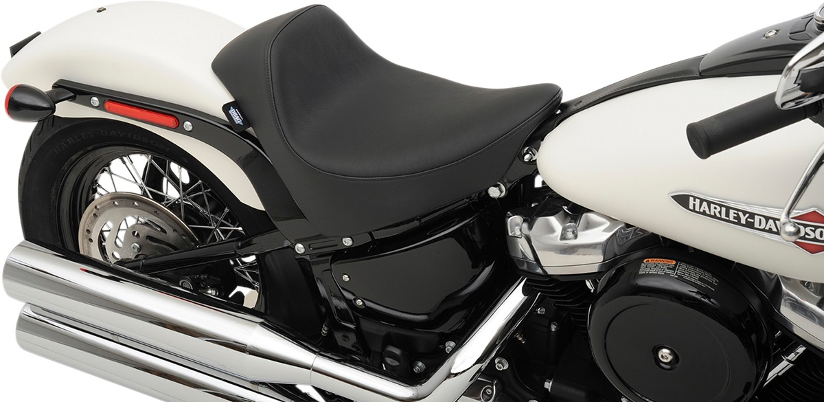 EZ Mount Smooth SR Leather Solo Seat - Black - For 18-20 HD FLDE FLHC - Click Image to Close