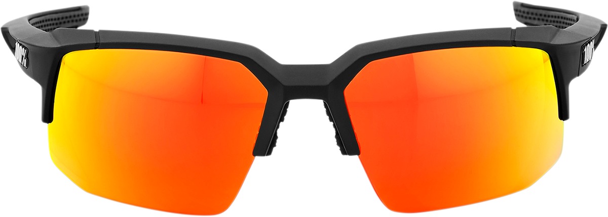 Speedcoupe Sunglasses Black w/ Orange/Red Mirror Dual Lens - Click Image to Close