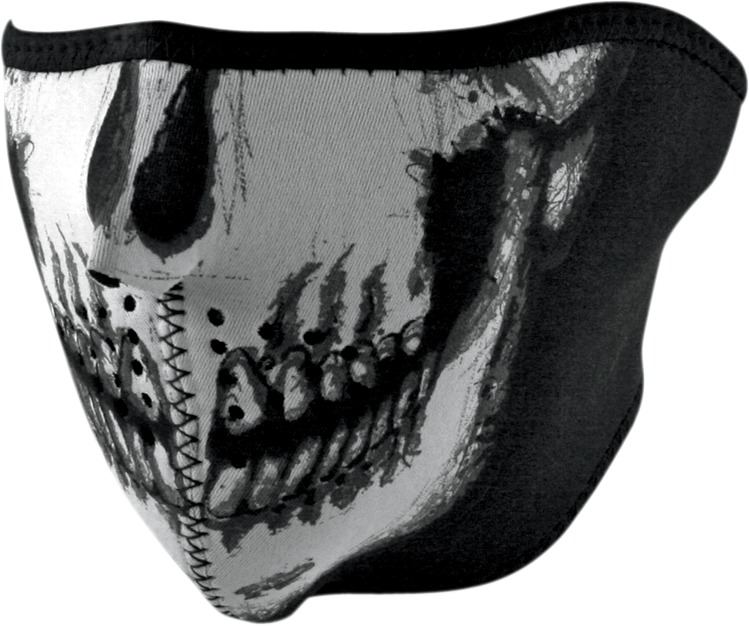 Half-Face Neoprene Mask - Face Mask Neo Half,Glow Skull - Click Image to Close