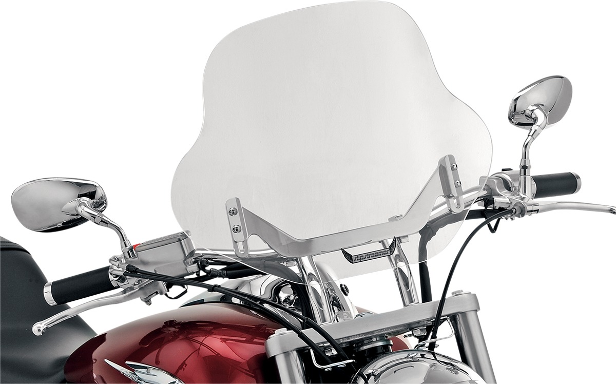 Billet Series Handlebar Mount B-Wing Windshield 15" Clear - Click Image to Close