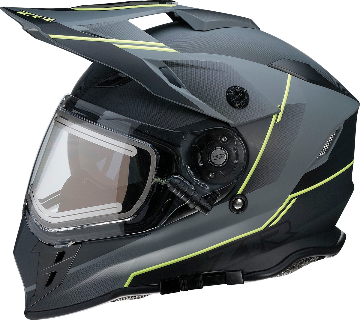 Range Bladestorm Dual-Sport Snow Helmet 2X-Large - Gray/Black/Yellow - Click Image to Close