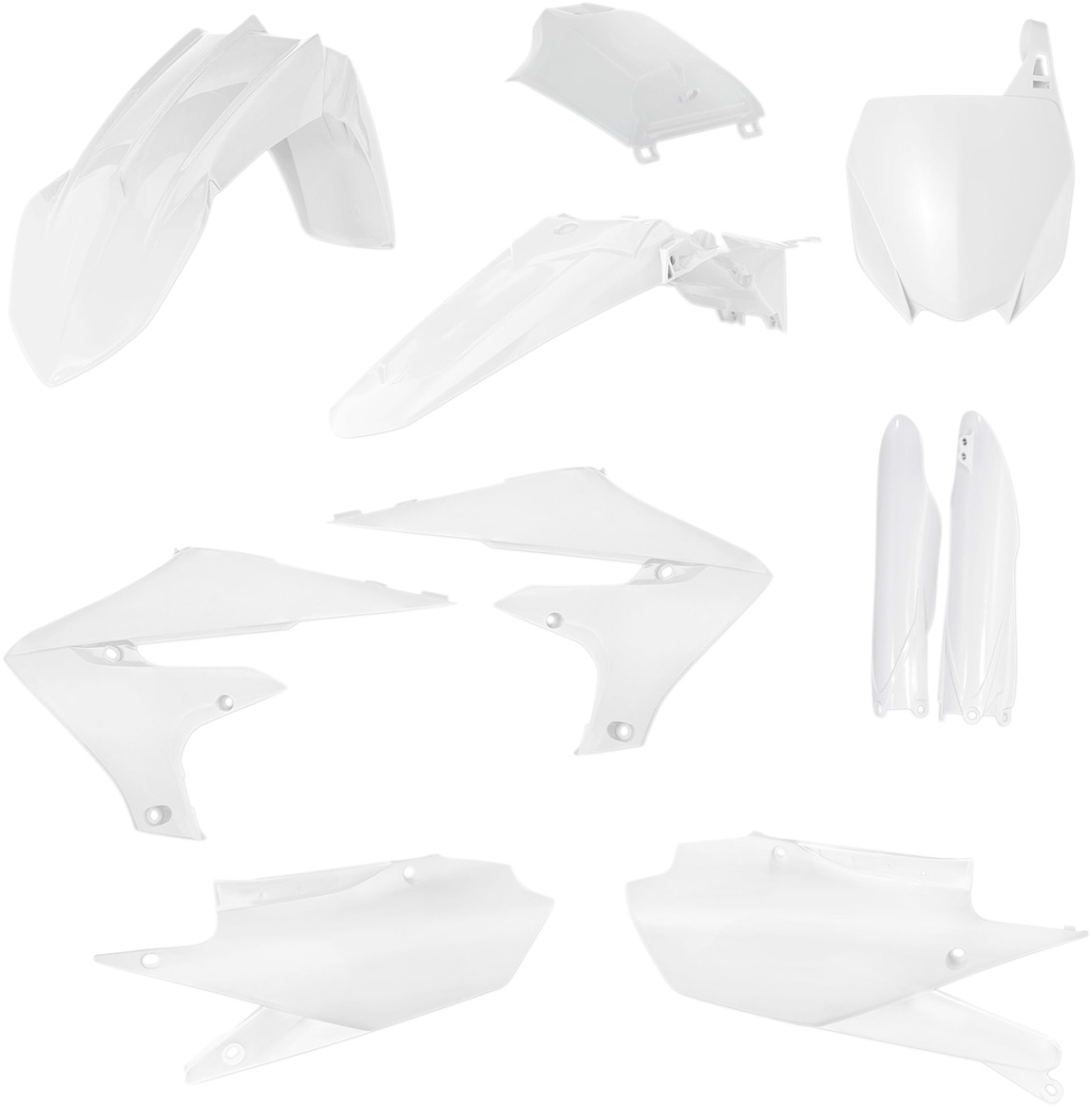 Full Plastic Kit - White - Fits Many 18-22 Yamaha 250F/450F/FX - Click Image to Close