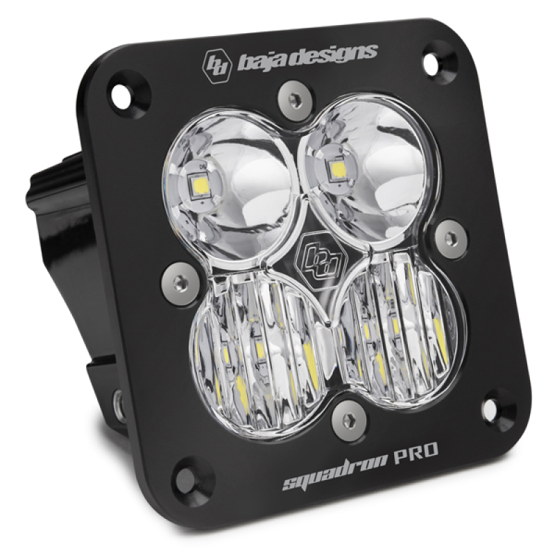 Squadron Pro Driving/Combo Pattern Flush Mount Black LED Light Pod - Clear - Click Image to Close