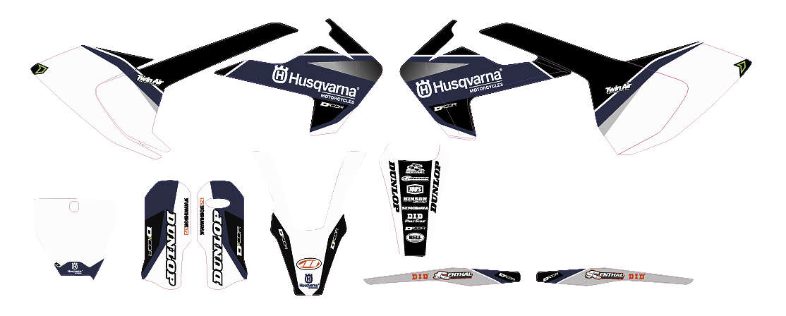 Raceline Graphics Complete Kit White - For 16+ Husqvarna Big Bikes - Click Image to Close