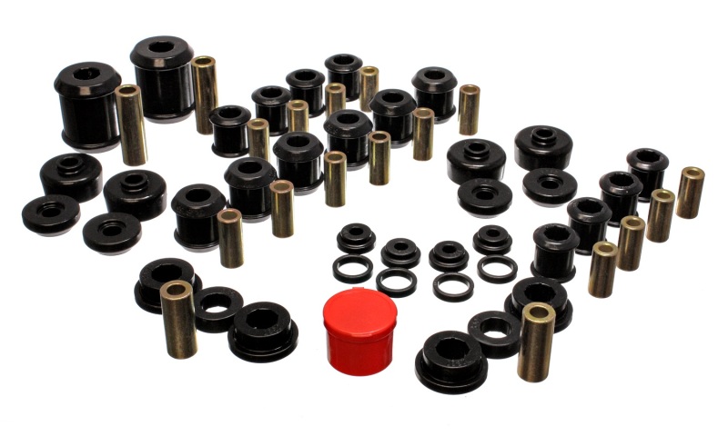 95-99 Mitsubishi Eclipse FWD/AWD Black Hyper-flex Master Bushing Set - Click Image to Close