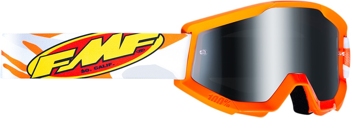 FMF Youth PowerCore Assault Goggles Gray Camo Silver Lens - Mirrored lens off-road youth goggles - Click Image to Close