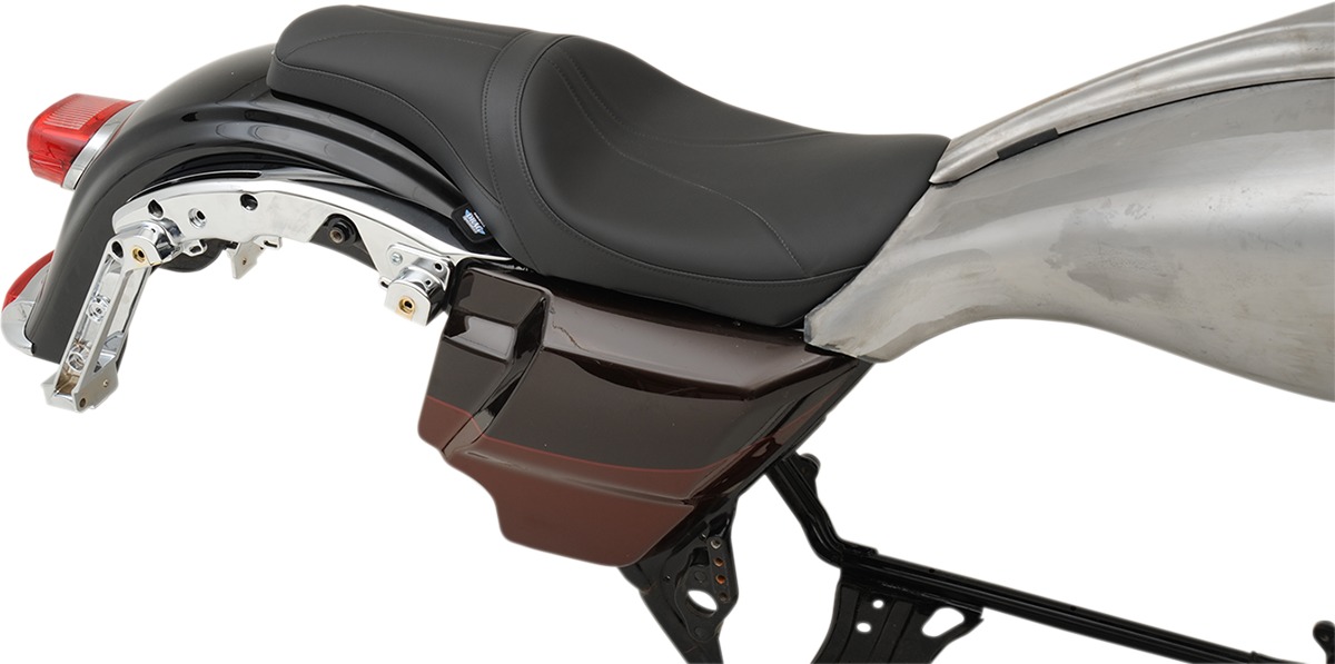 Predator Mild Stitched 2-Up Seat - For Harley FLH FLT w/Yaffe 6G Tank - Click Image to Close