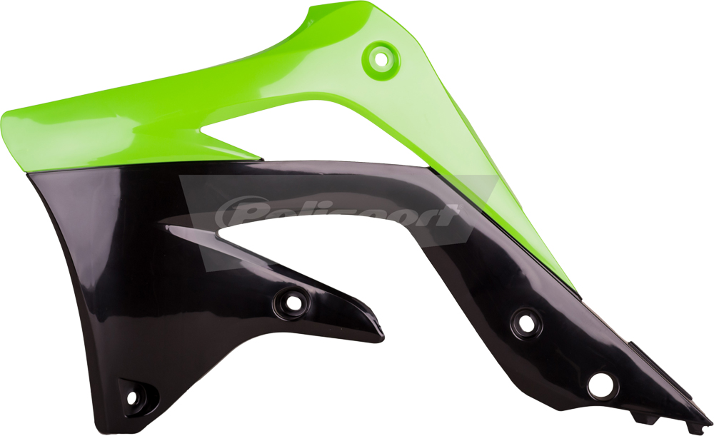 Radiator Shrouds - Green/Black - For 12-15 Kawasaki KX450F - Click Image to Close