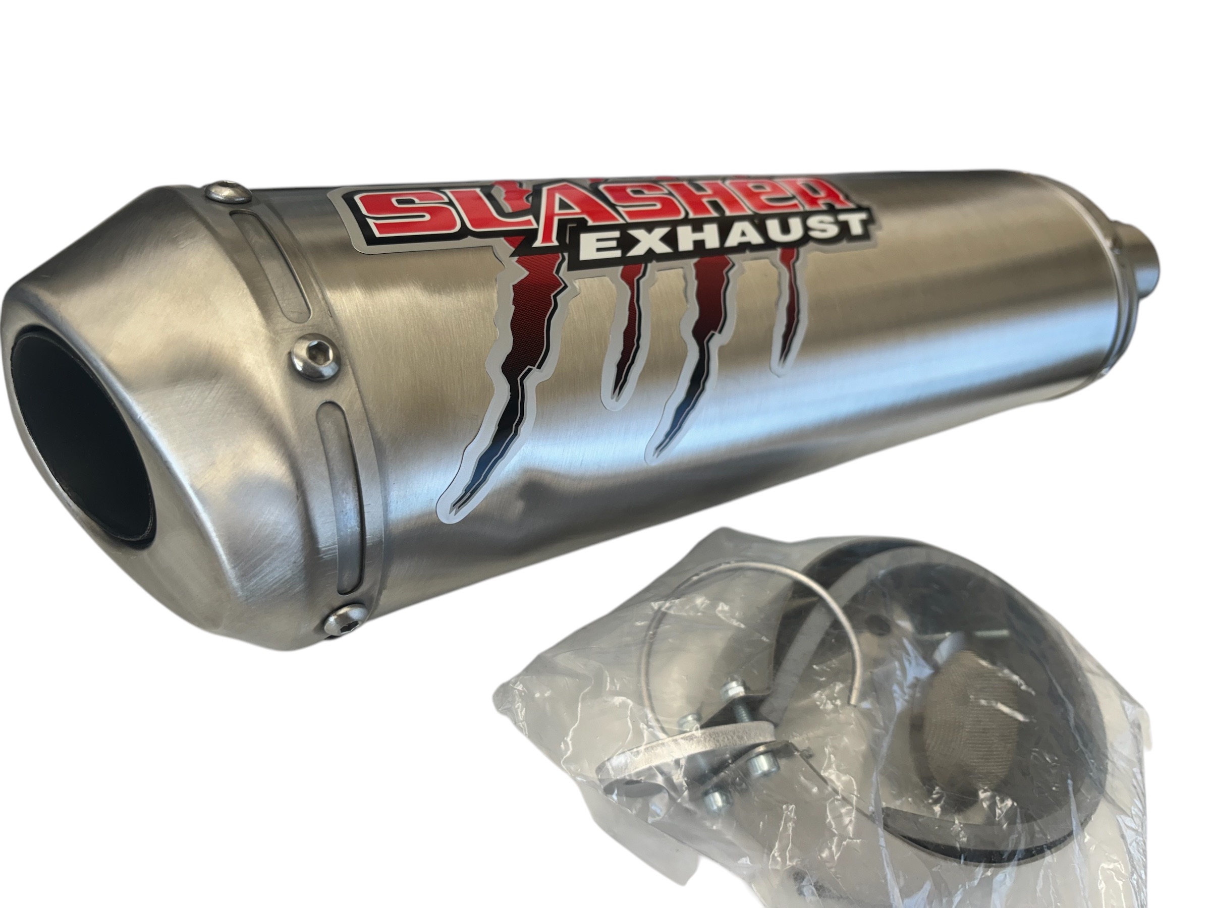 Stainless Slip On Exhaust Muffler w/SA *SD* - For 09-15 KTM 250SXF - Click Image to Close