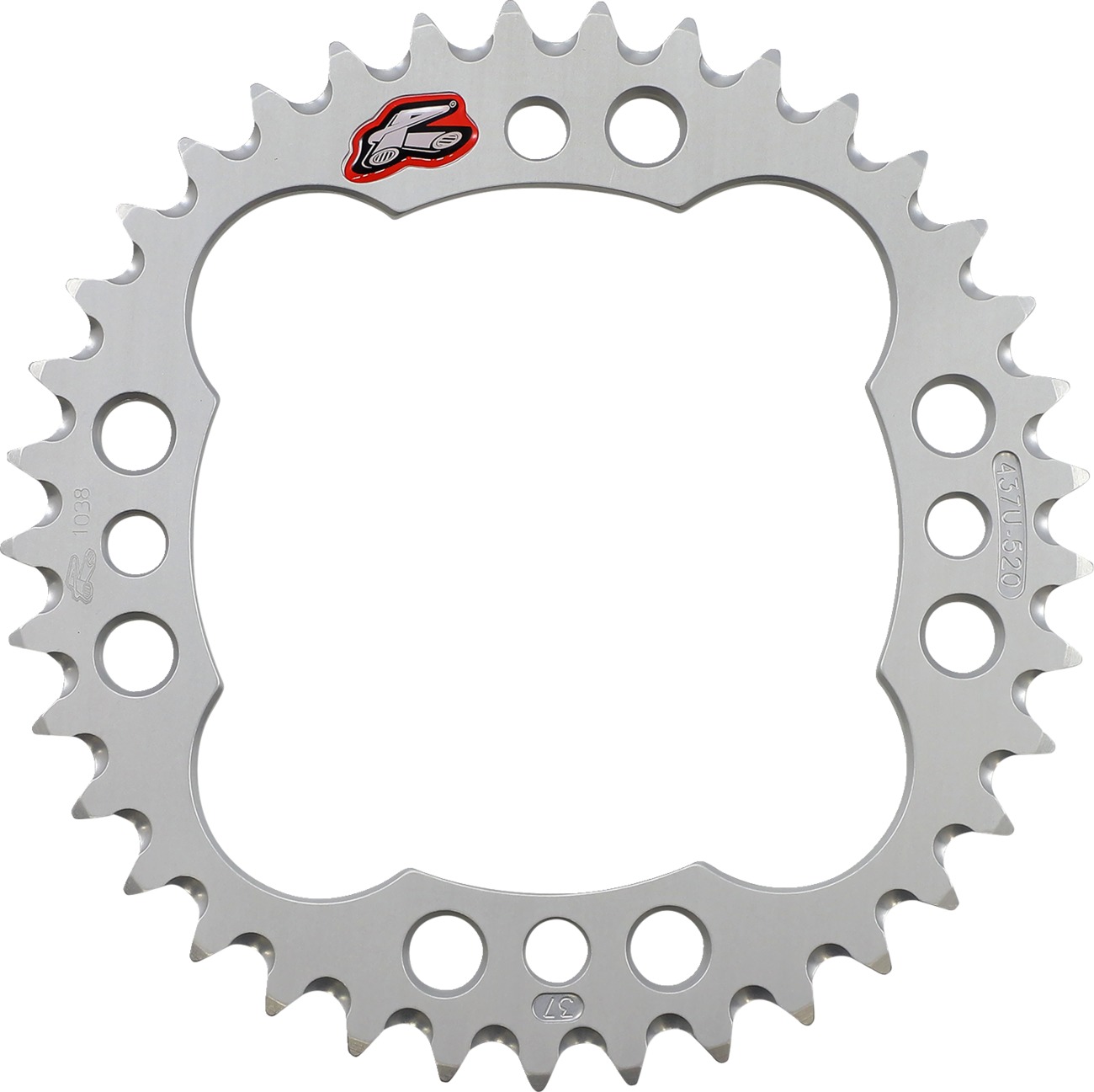 Rear Sprocket - Grooved Silver 520-37 Teeth - For 06-23 Yamaha YFM250/700 Raptor/ YFZ450/R - Click Image to Close