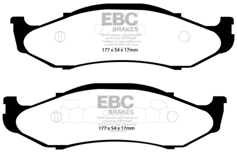 Extra Duty Front Brake Pads - For 97-99 Jeep Cherokee 2.5 82mm High Rotors - Click Image to Close