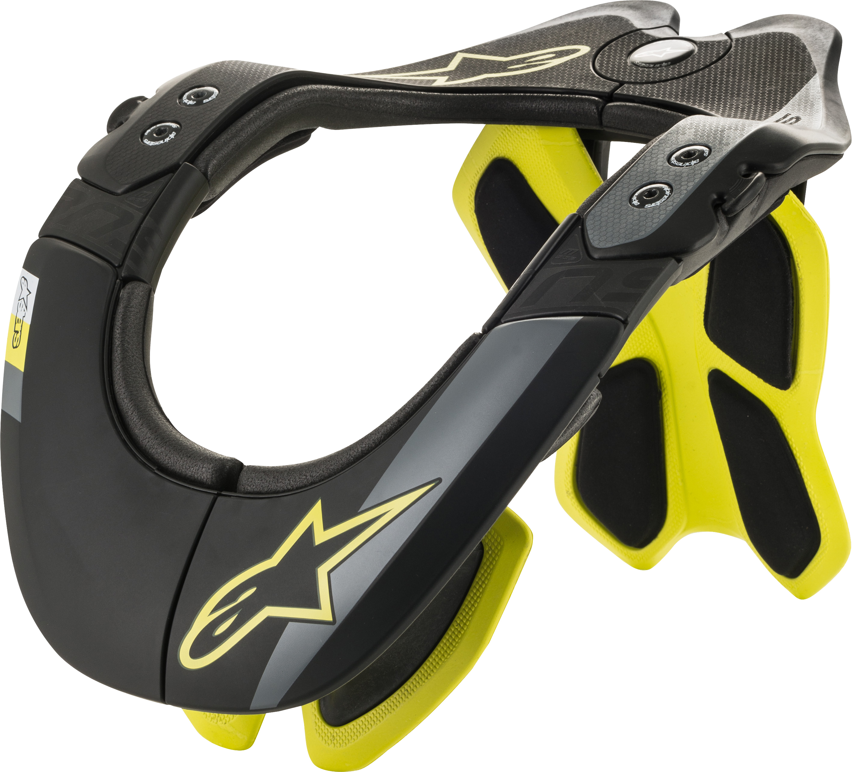 Alpinestars BNS Tech-2 Neck Support Black/Yellow L/XL - Protective neck support for motocross - Click Image to Close