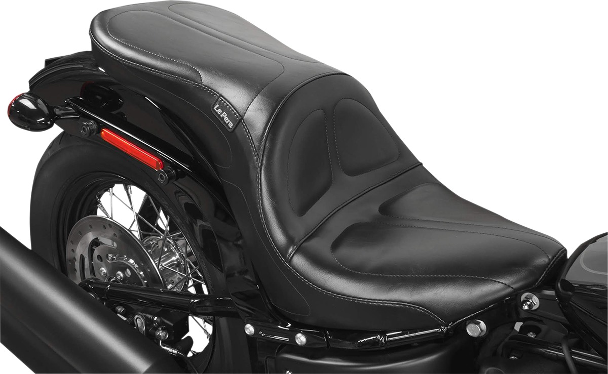 Maverick Stitched Vinyl 2-Up Seat Black Foam - For 18-20 Harley FLDE FLHC - Click Image to Close