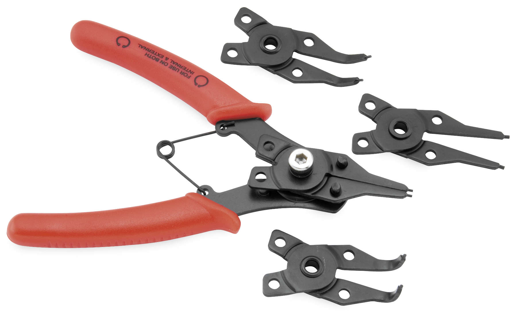 Snap Ring Pliers Set - 4 Jaws 45 D., 90 D. & Straight - 1 to 1.5 mm - Click Image to Close