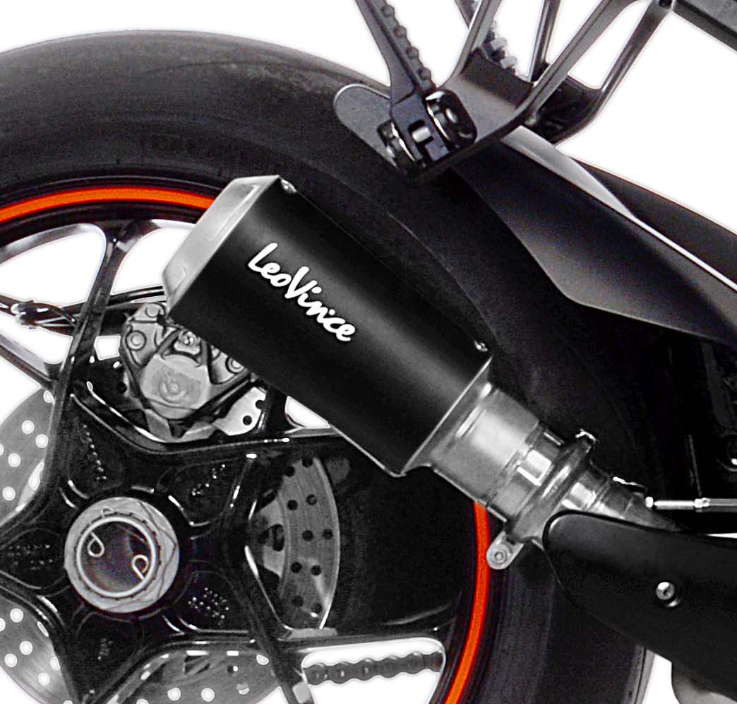 LV-10 Black Stainless Steel Slip On Exhaust Muffler - For 14-19 KTM 1290 Super Duke R/GT - Click Image to Close