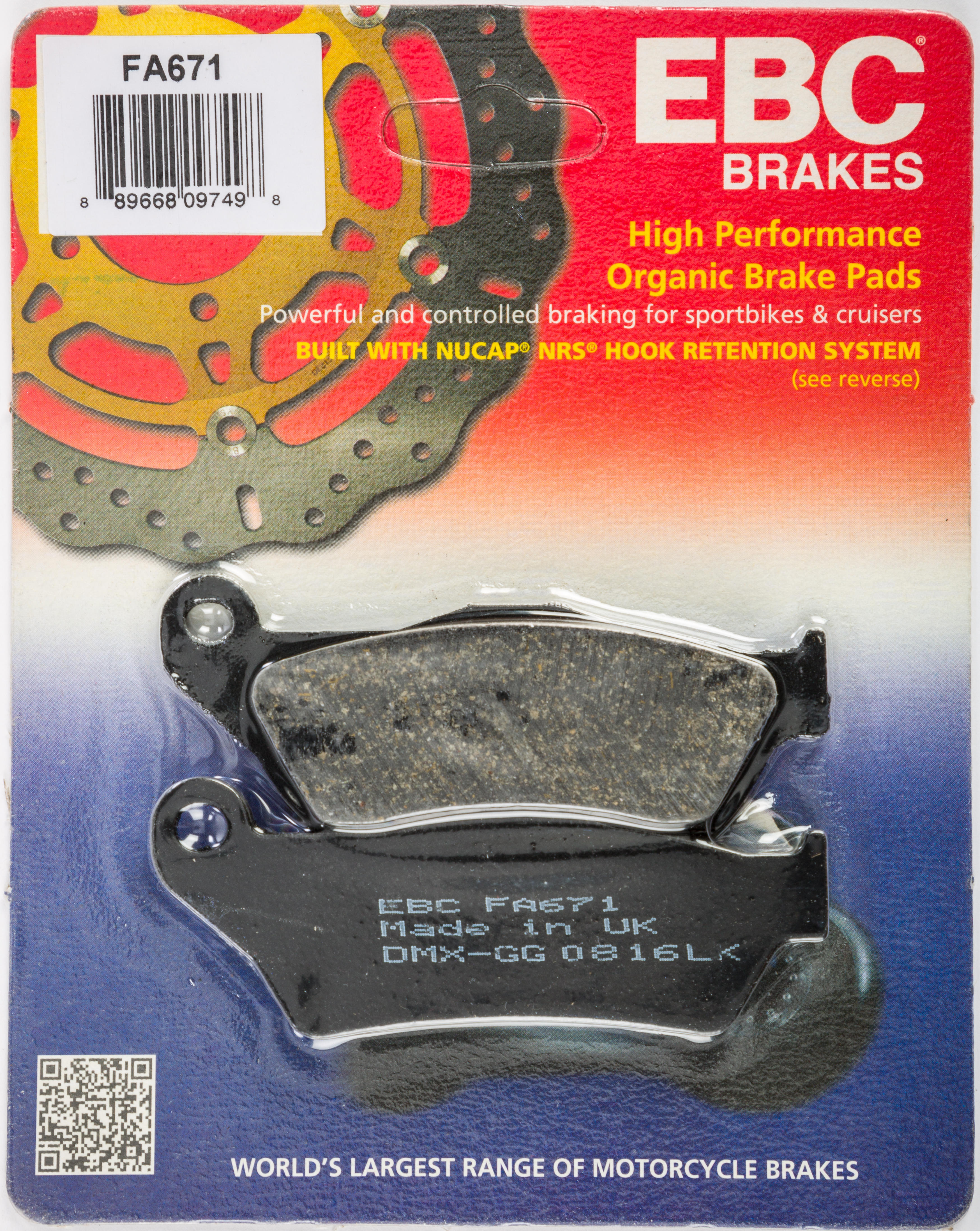 05-07 BMW K 1200 R (Disc Fitting Kit Req) Rear Left FA-SFA-TT-X Brake Pads - Click Image to Close