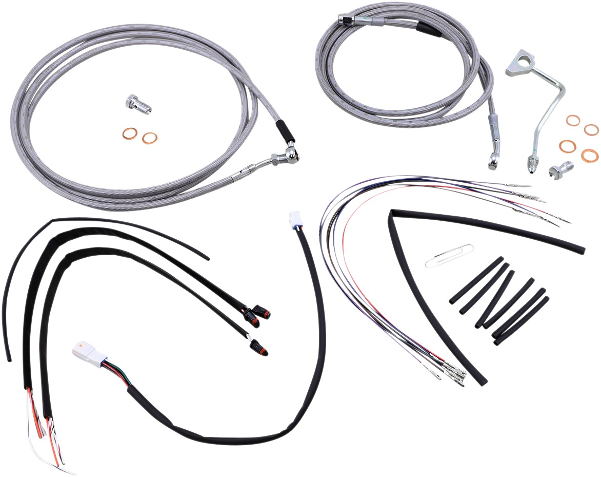 Extended Braided S.S. Control Cable Kit For 16" Gorila Bars - For 2015-2016 Harley Davidson Road Glide Models - Click Image to Close