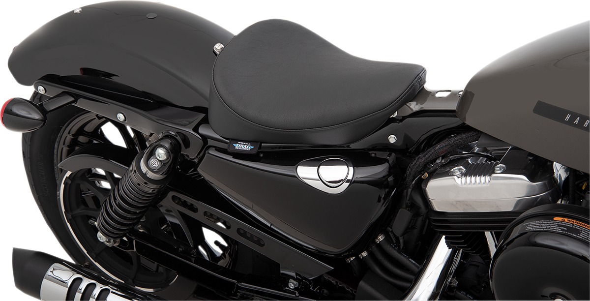 Bobber Smooth Vinyl Solo Seat - Black - For 10-20 Harley XL - Click Image to Close