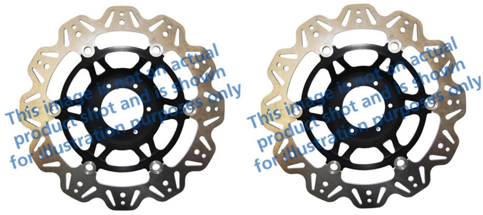 Front VEE Brake Rotors - Black - VEE Style Brake Rotor - Black Center Front Set - Click Image to Close