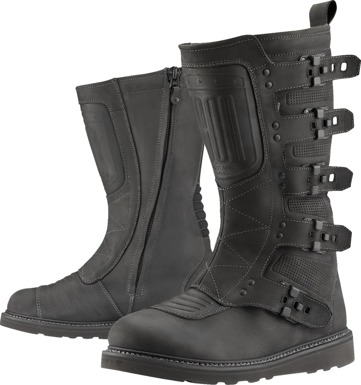 ICON Elsinore 2 Boots Black Size 9 - Premium leather motorcycle boots - Click Image to Close