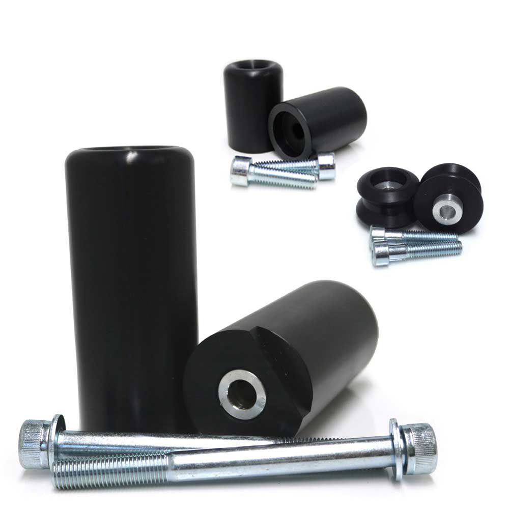 Standard Frame Sliders Black No Cut - For 13-19 Kawasaki ZX6R - Click Image to Close