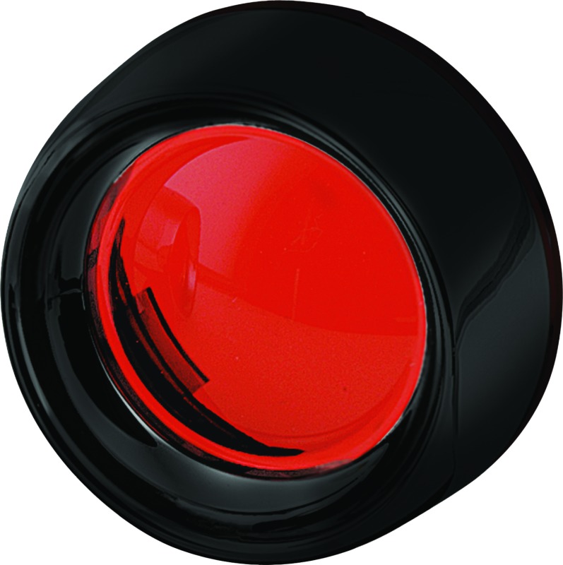 Deep Dish Bezels Red Lens Gloss Black - Click Image to Close