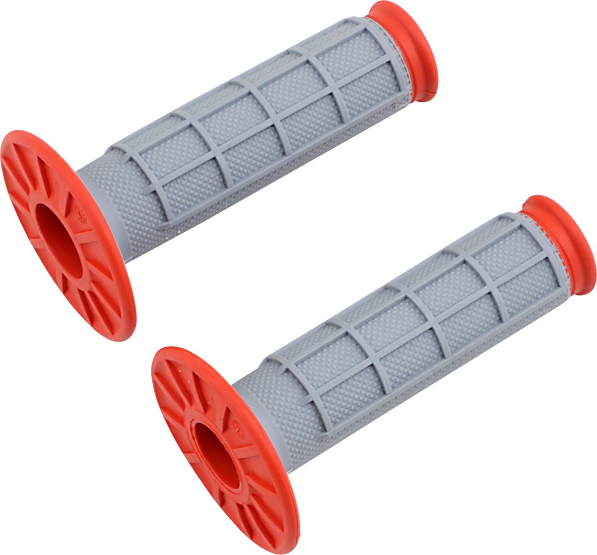 MX Dual Compound Grips 1/2 Waffle - Grey/ Orange - Click Image to Close