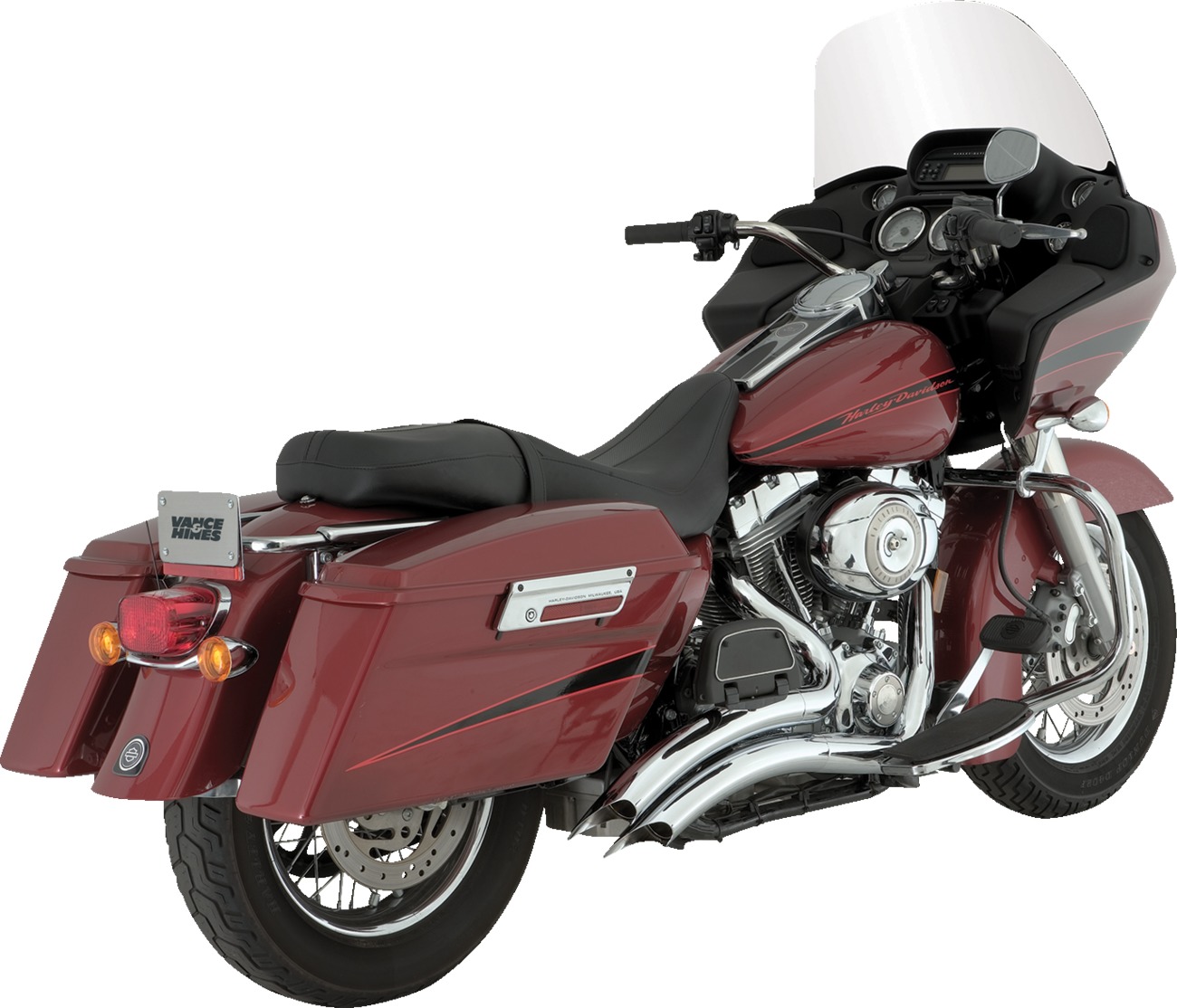 Vance & Hines HD Dresser 07-09 Big Radius 2-2 Chrome Full System Exhaust - Click Image to Close