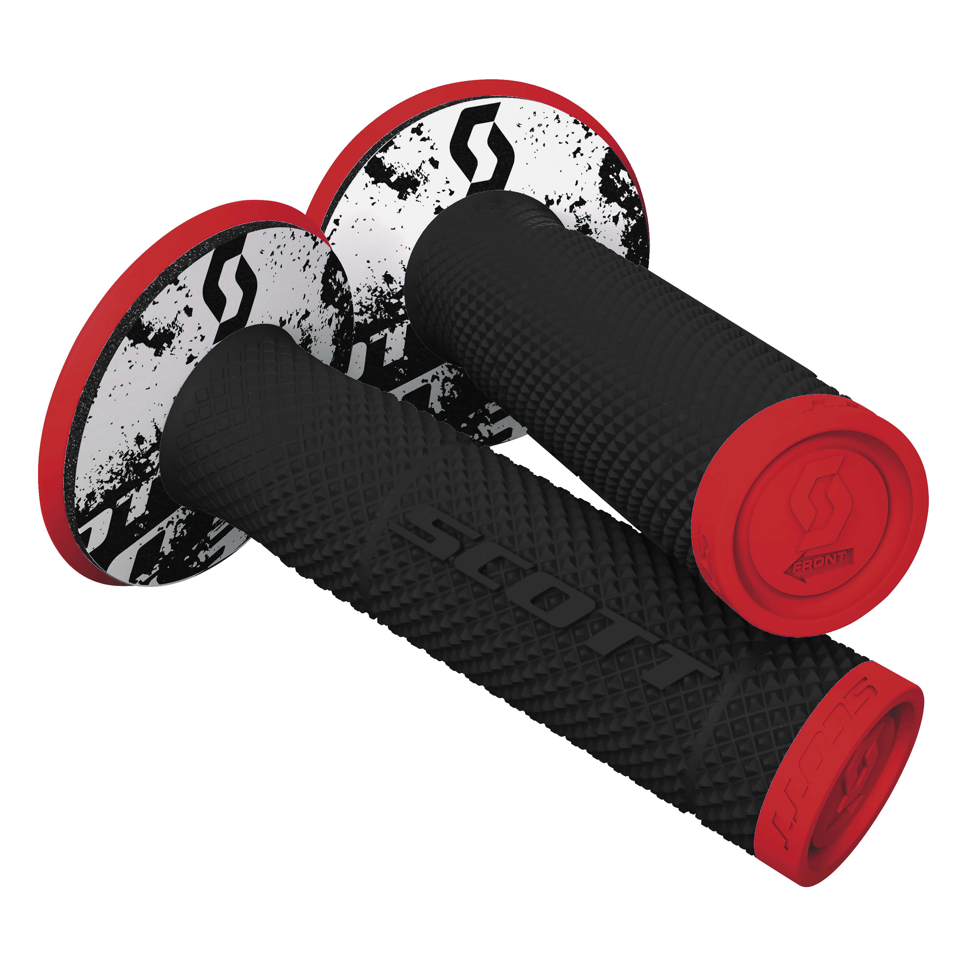 SX2 Tattoo 2 Motorcycle Grips Black/Neon Red 7/8" - Click Image to Close