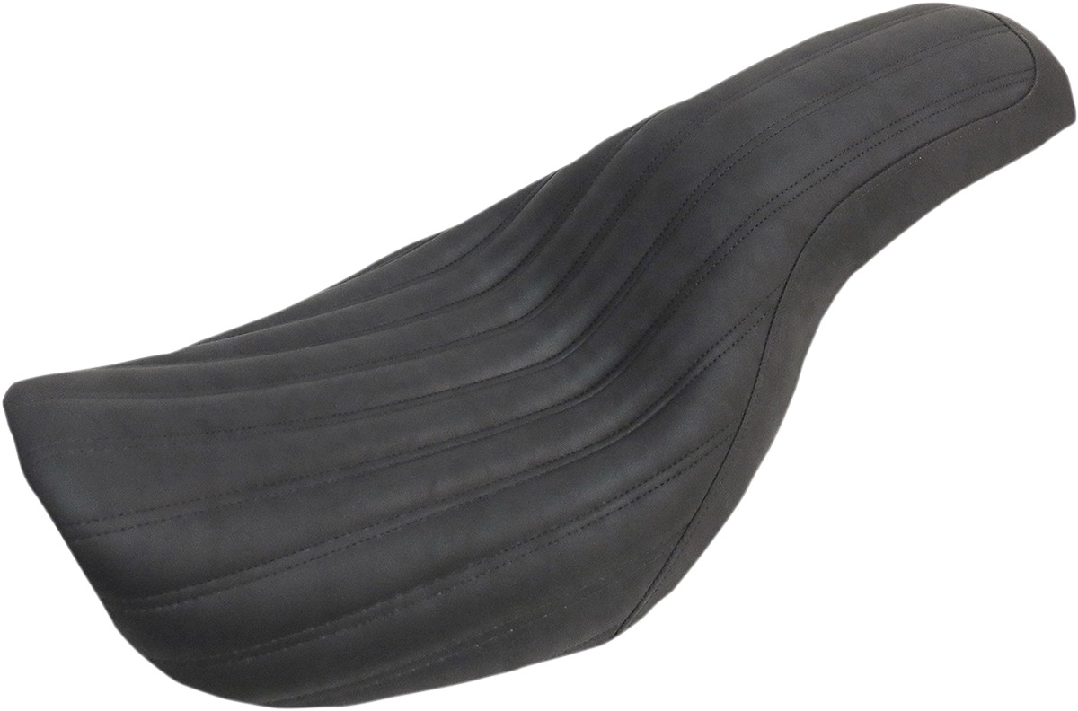 Knuckle Ribbed 2-Up Seat Black Gel - For 06-17 Harley Dyna - Click Image to Close