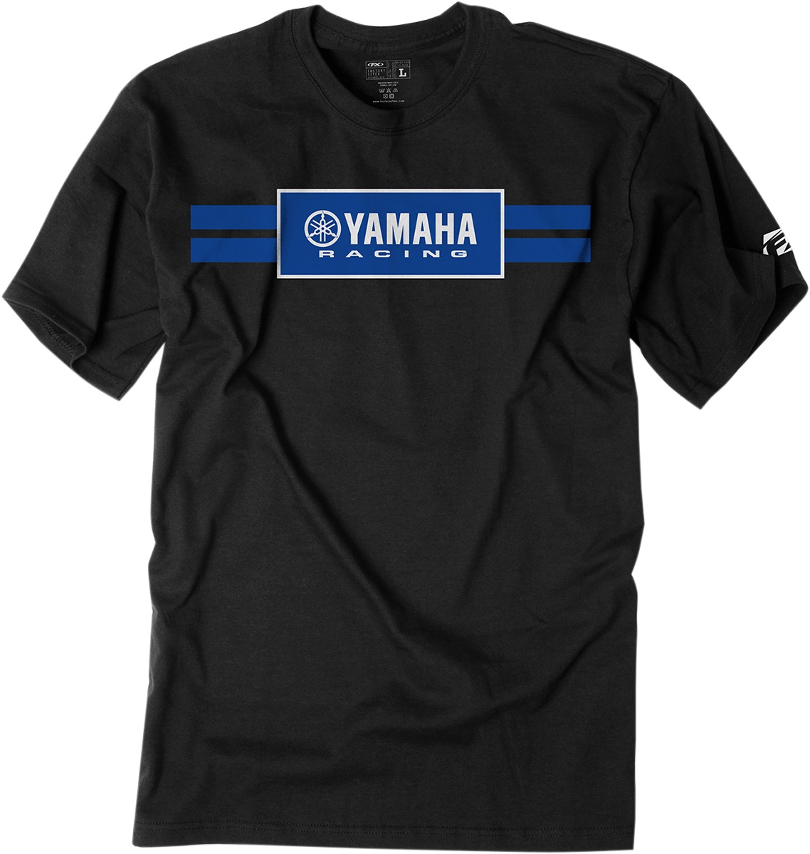 Men's Yamaha Racing Stripes Tee - Yamaha Racing Strp Tee Blk 2Xl - Click Image to Close