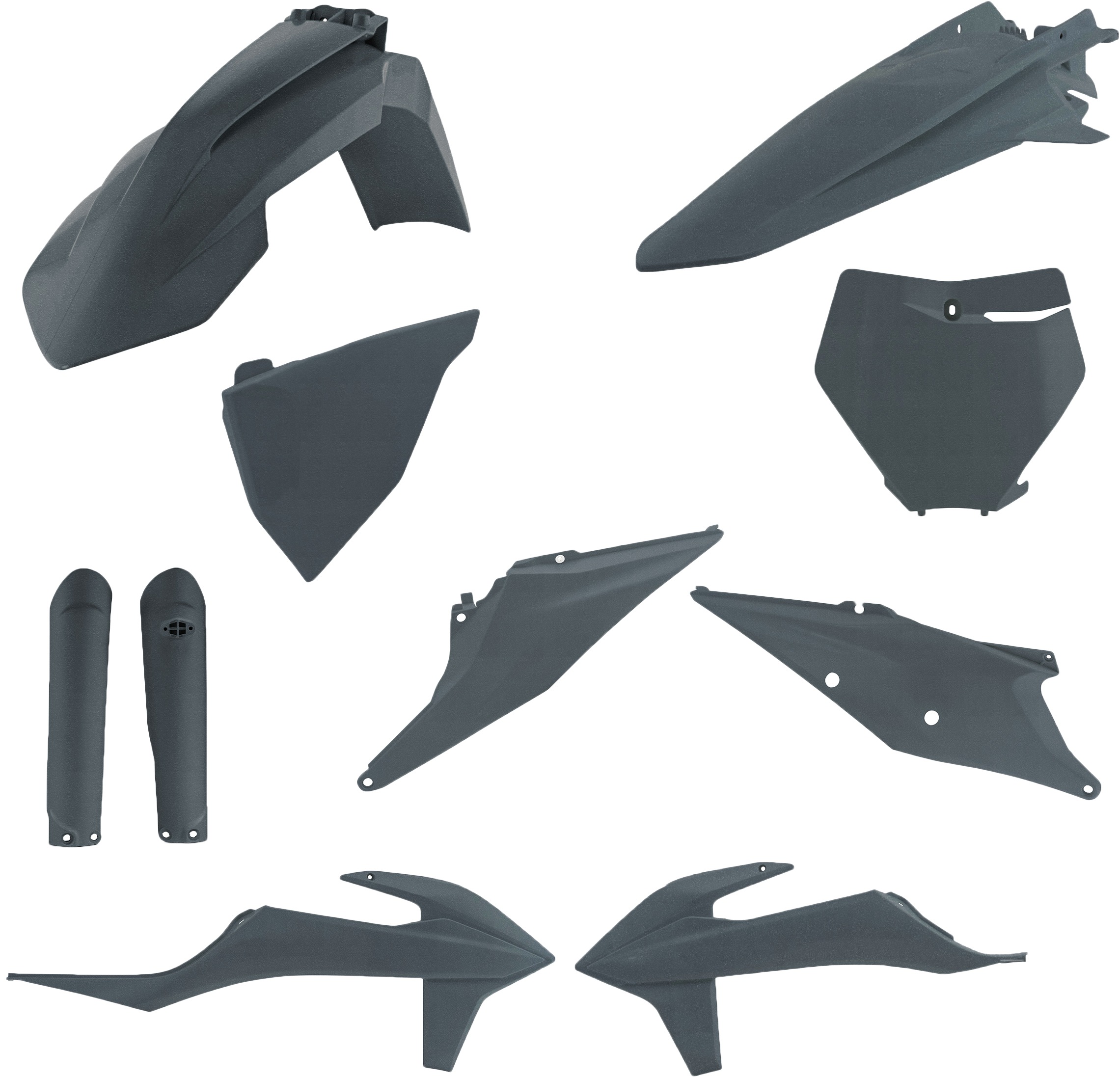 Full Plastic Kit - Gray Metallic - Fits Many 19-22 KTM 125-450 - Click Image to Close