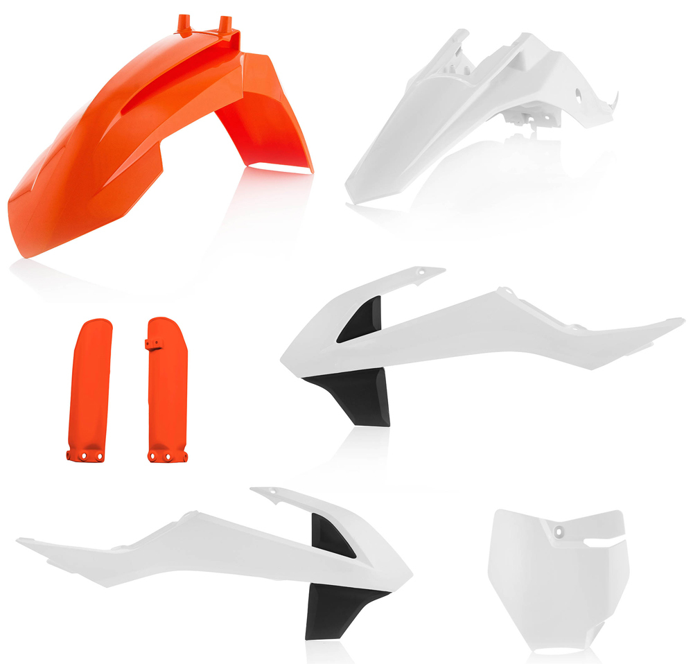 Full Plastic Kit - White/Orange/Black Original 2017 - For 16-18 KTM 65 SX - Click Image to Close