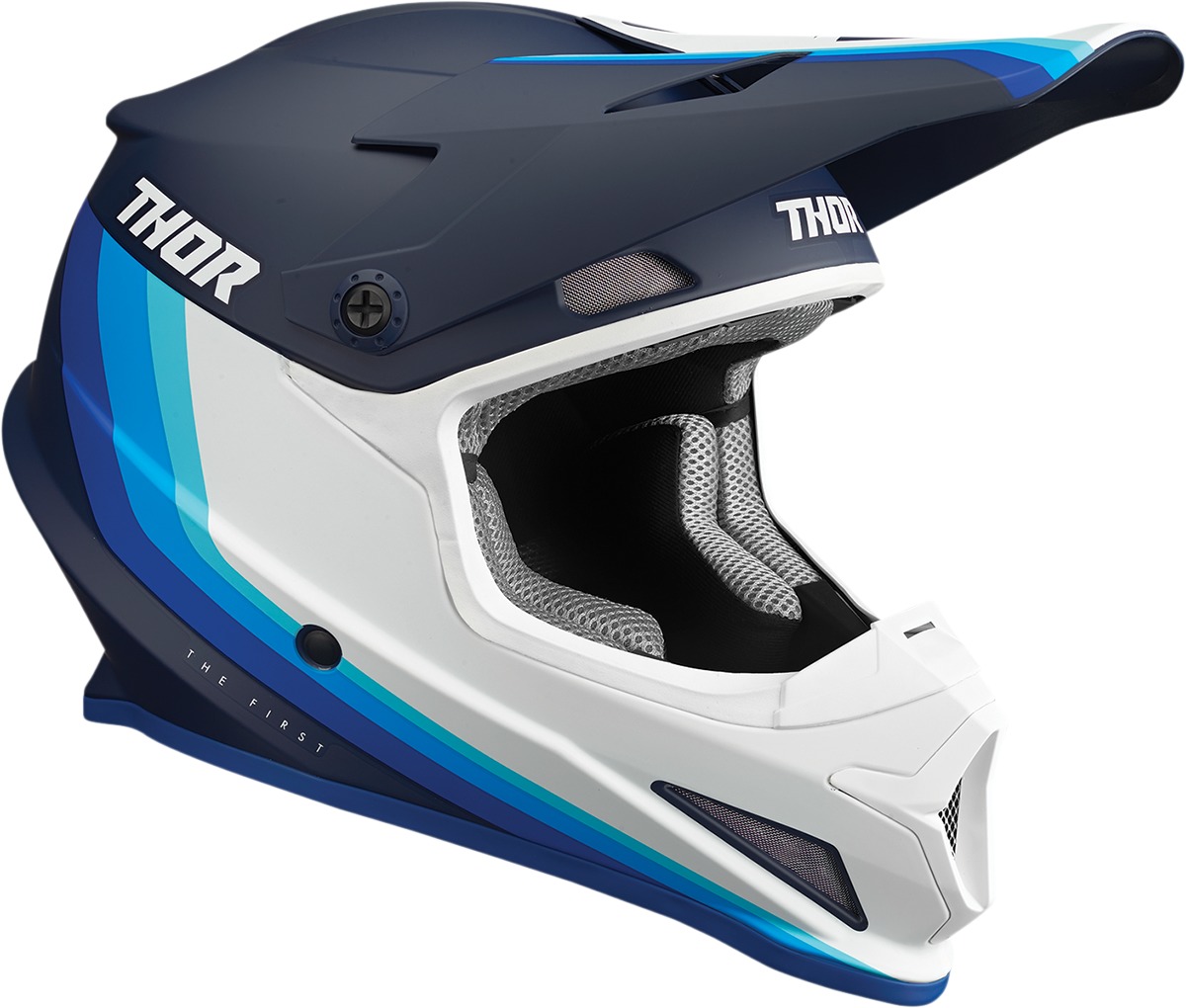 Thor Sector Runner MIPS Helmet Navy/White Large - MIPS MX helmet in Navy/White, size Large - Click Image to Close