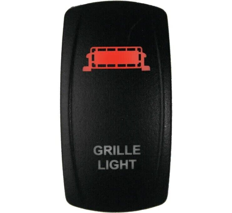 Racing Lighted Switch Grill Light On/Off Red - Click Image to Close