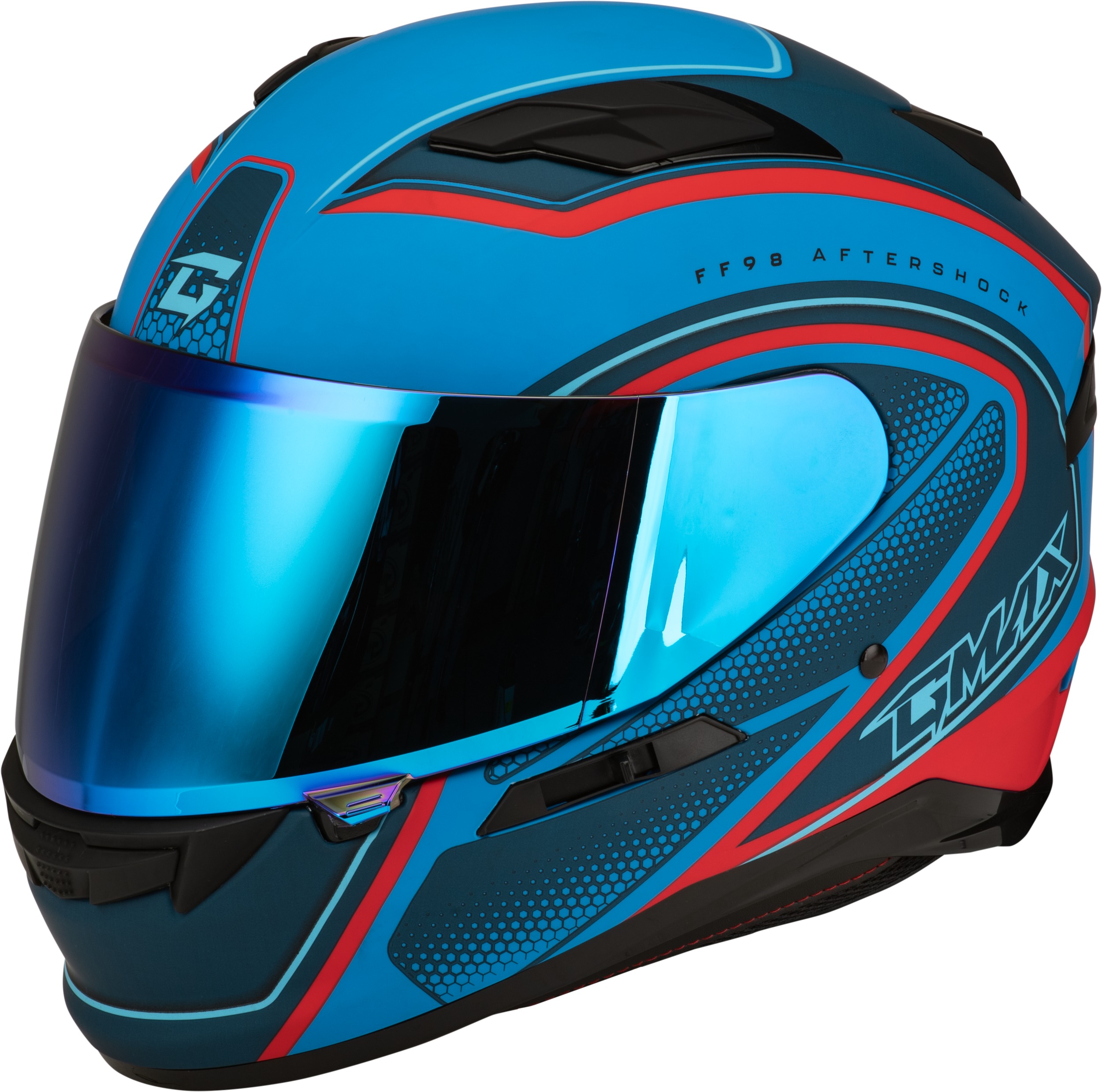 GMAX FF-98 Aftershock Helmet Matte Blue/Red 3X - For GMAX FF-98 Helmet in 3X - Click Image to Close