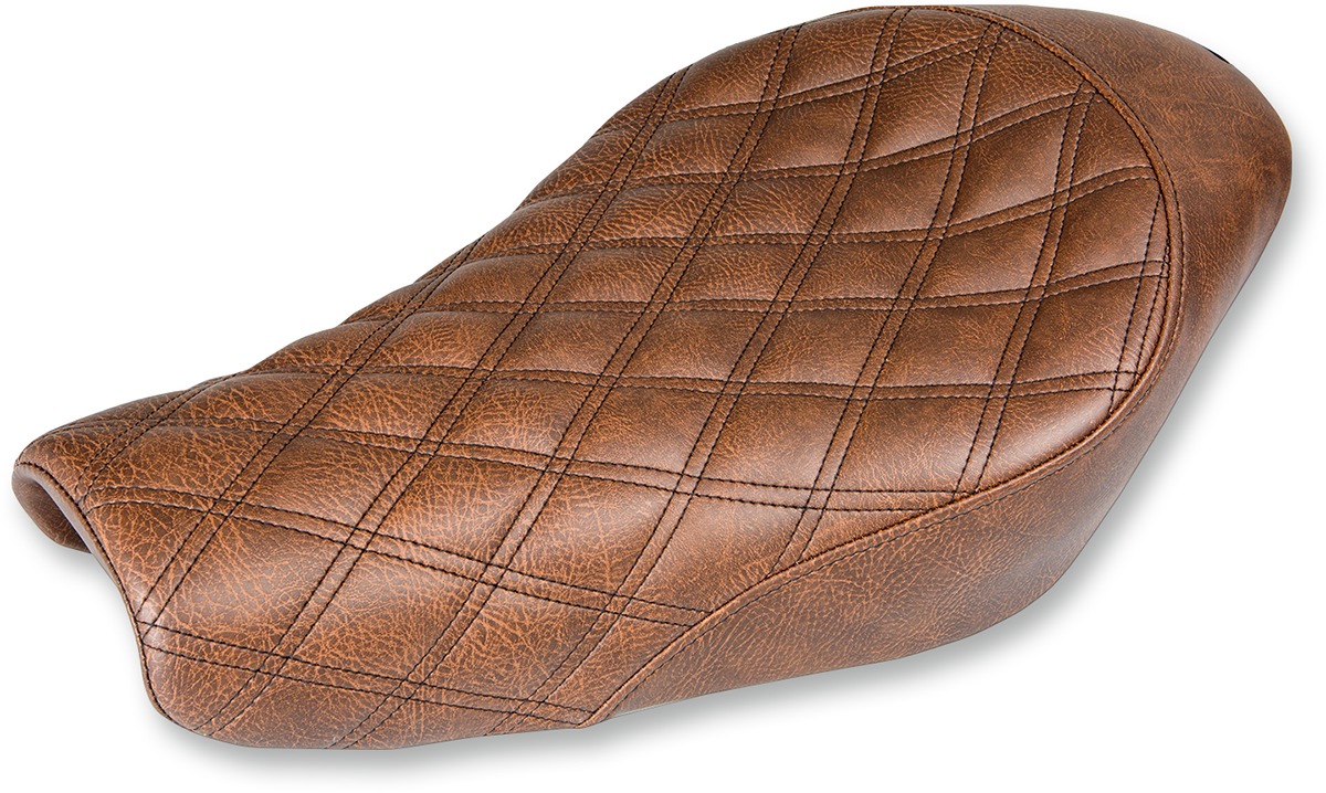 Renegade Lattice Stitched Solo Seat Brown Gel - For 04-20 Harley XL - Click Image to Close