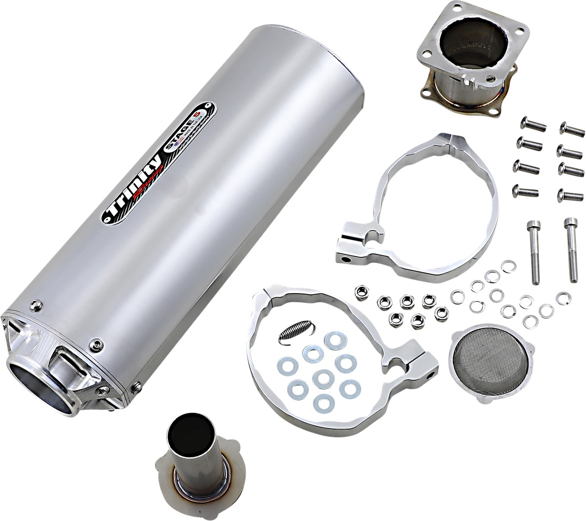 Brushed Aluminum Slip On Exhaust - For Kawasaki KRX1000 & KRX4 - Click Image to Close