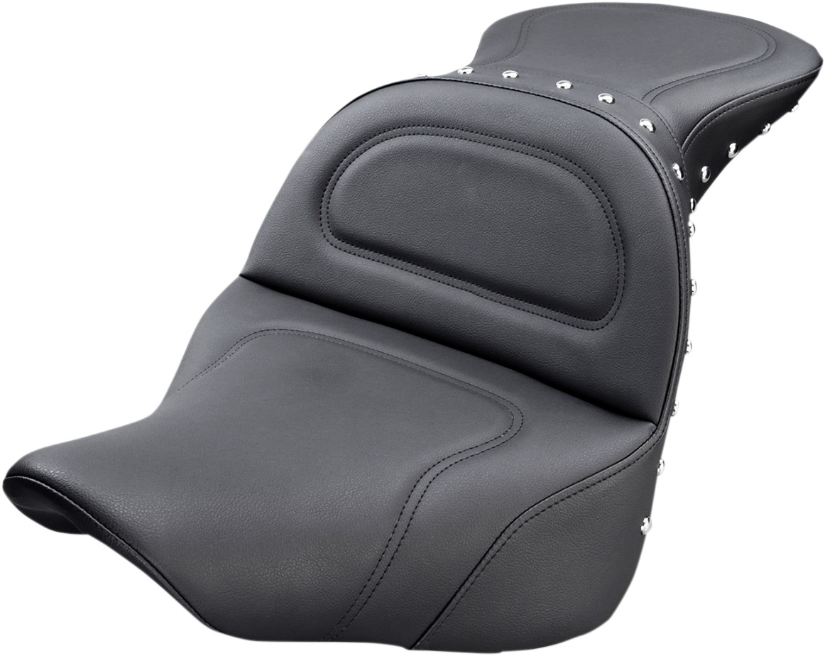 Explorer Stitched Studded 2-Up Seat Black Gel - For 18-21 Harley FLFB - Click Image to Close
