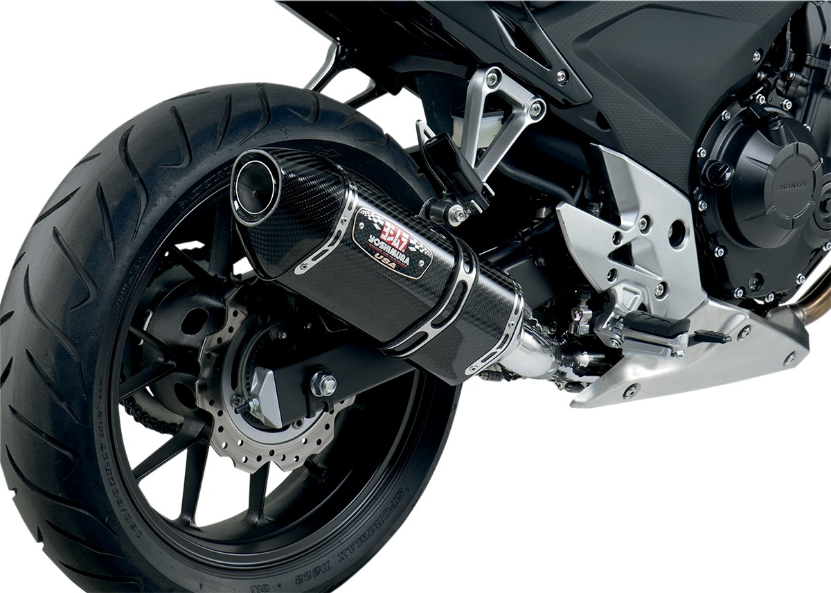 Street R77 Carbon Fiber Slip On Exhaust - For 13-15 Honda CB500F CBR500R - Click Image to Close