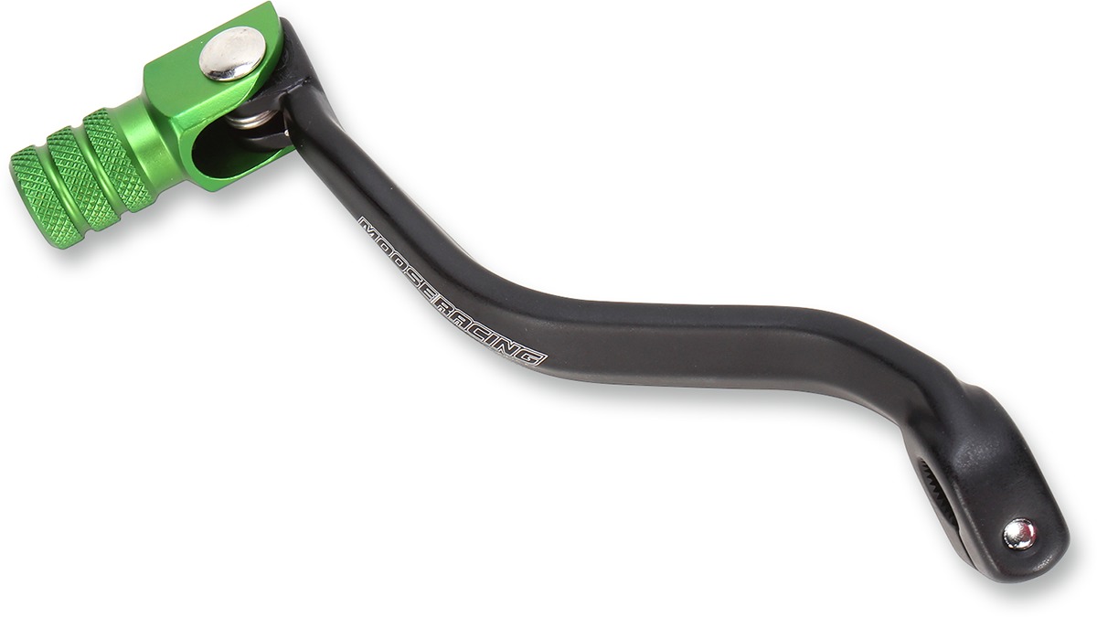 Anodized Forged Folding Shift Lever Black/Green - For KX100 KX60 KX80 - Click Image to Close