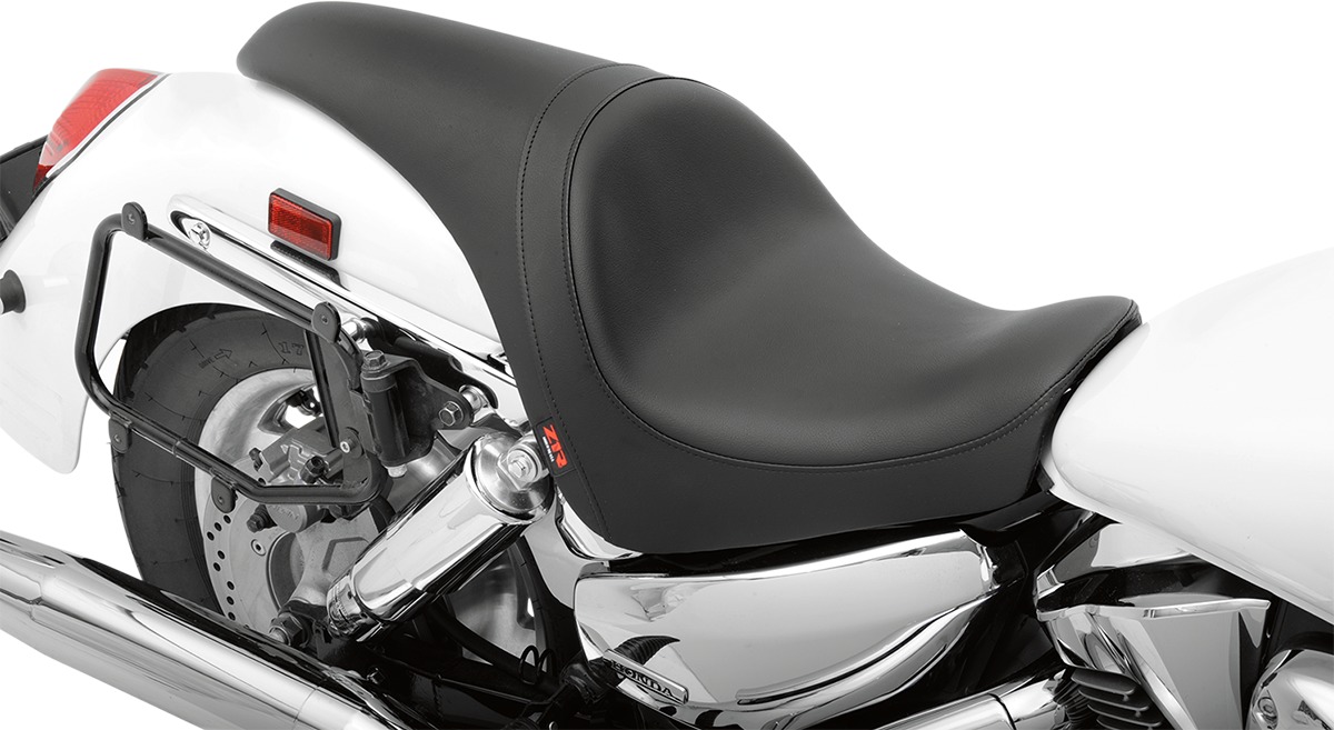 Predator Smooth Vinyl 2-Up Seat Black Low - For 03-09 Honda VTX1300 - Click Image to Close