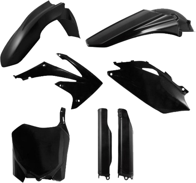 Black Plastic Kit - For 09-12 Honda CRF450R 10-13 CRF250R - Click Image to Close