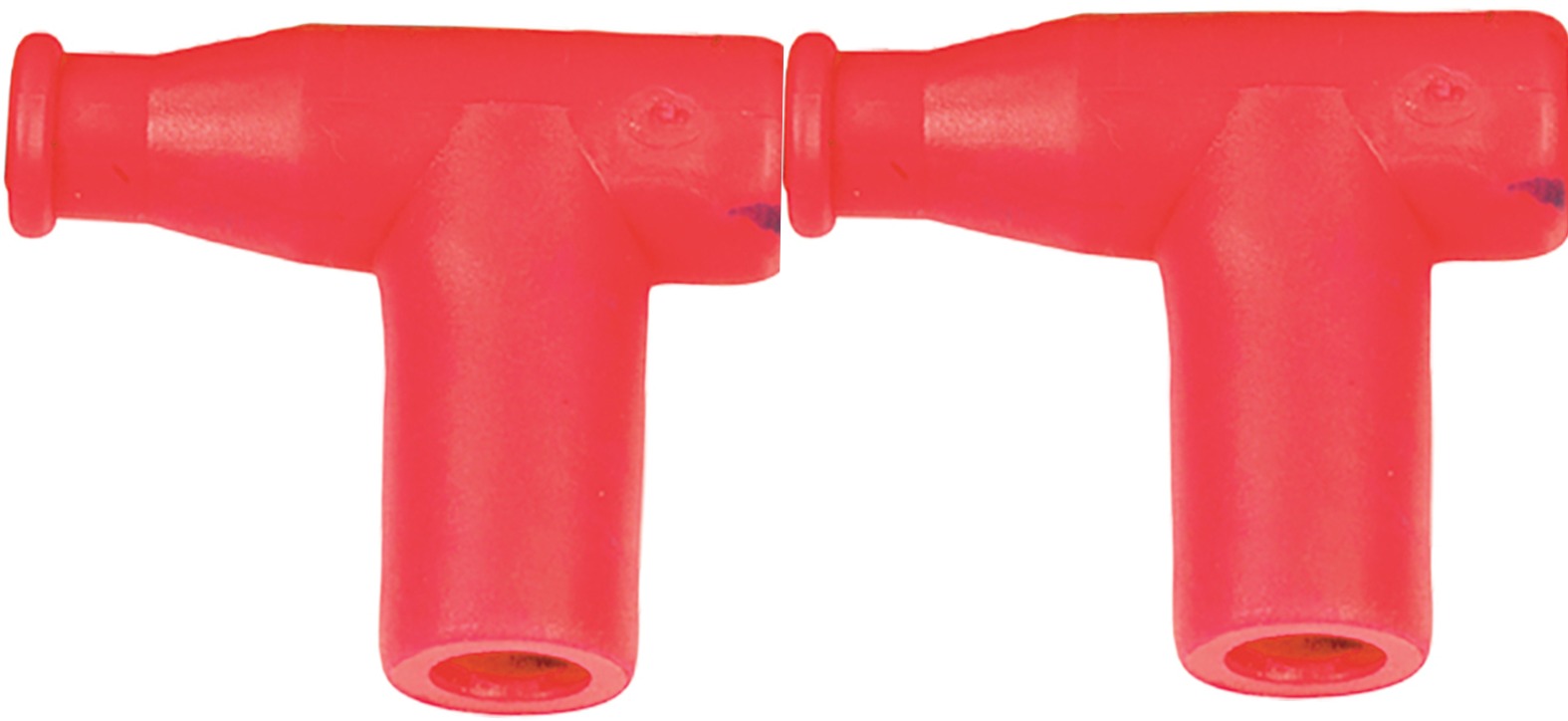 T Type Spark Plug Cap / Boot Red, 5k Ohm 2-Pack - Replaces NGK 8636 & TB05EMA - Click Image to Close