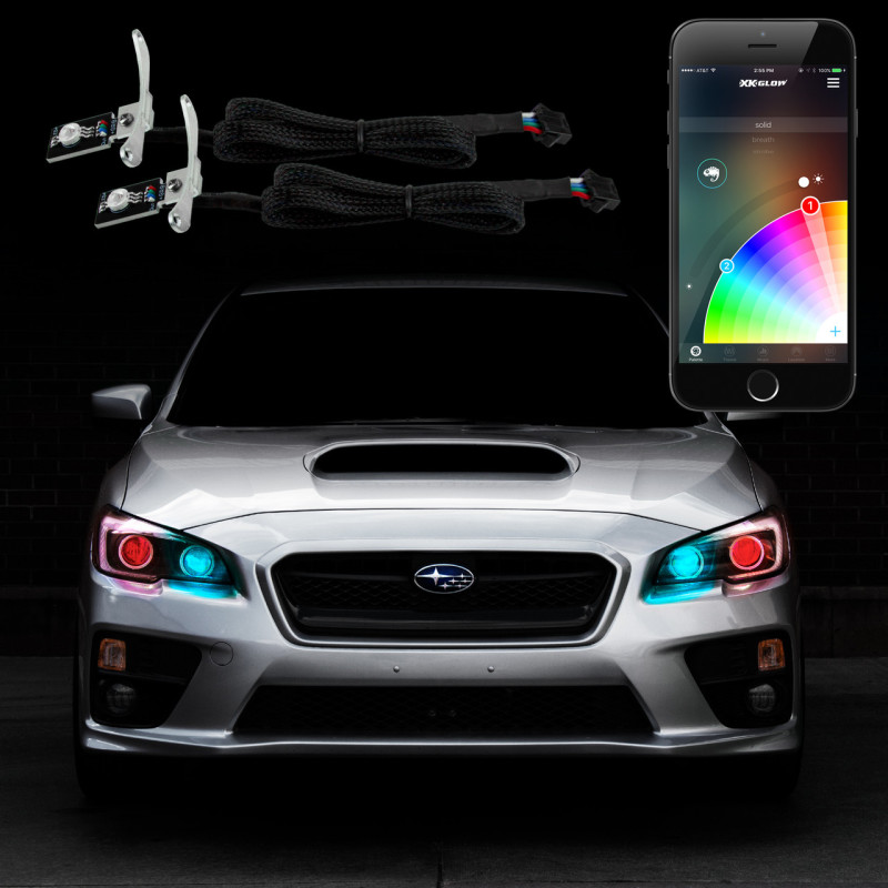 XK Glow 2xRGB Demon Eye Million Color Smartphone App Controlled Kit - Click Image to Close