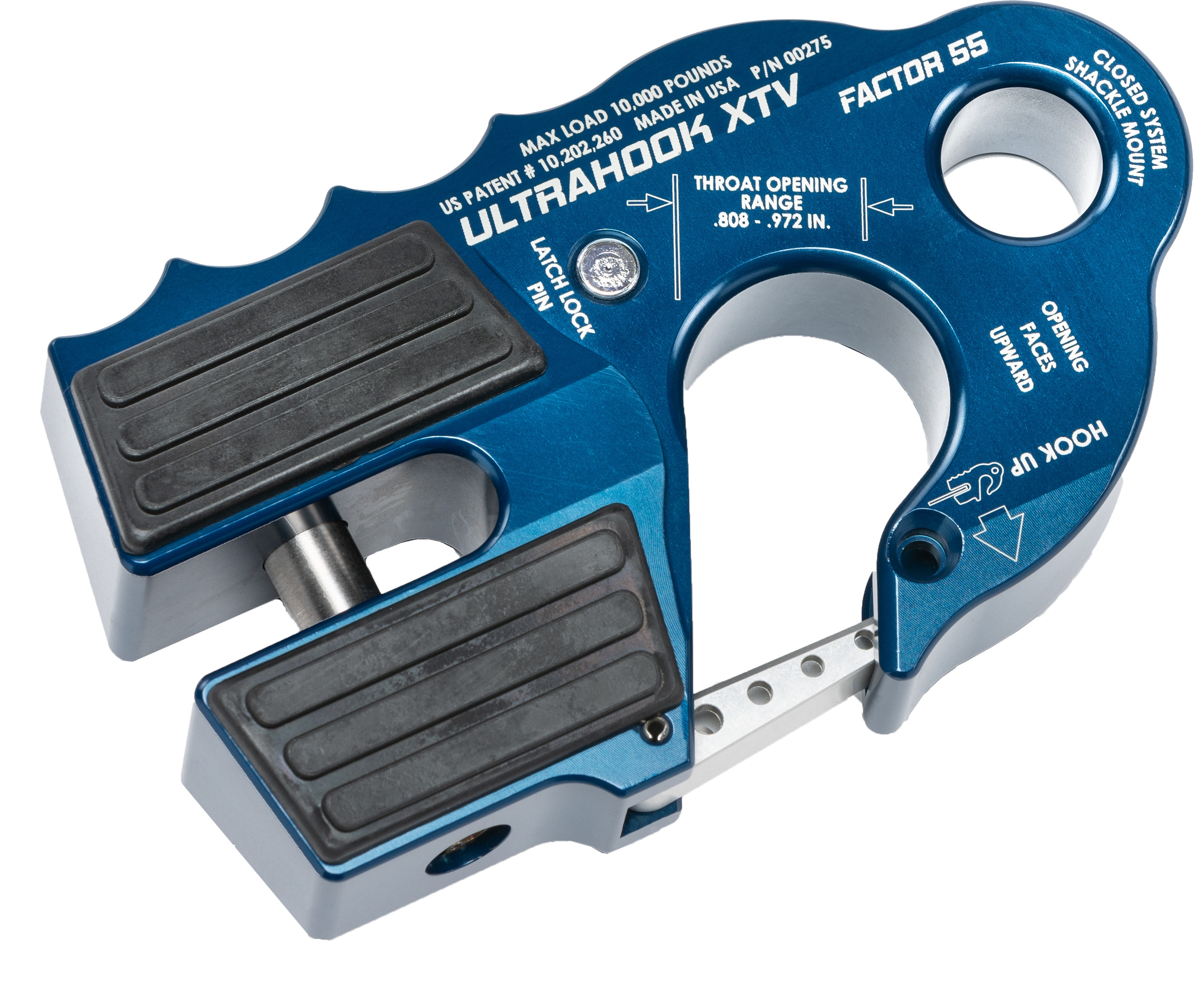 UltraHook XTV Winch Line Shackle Mount - Blue - Click Image to Close