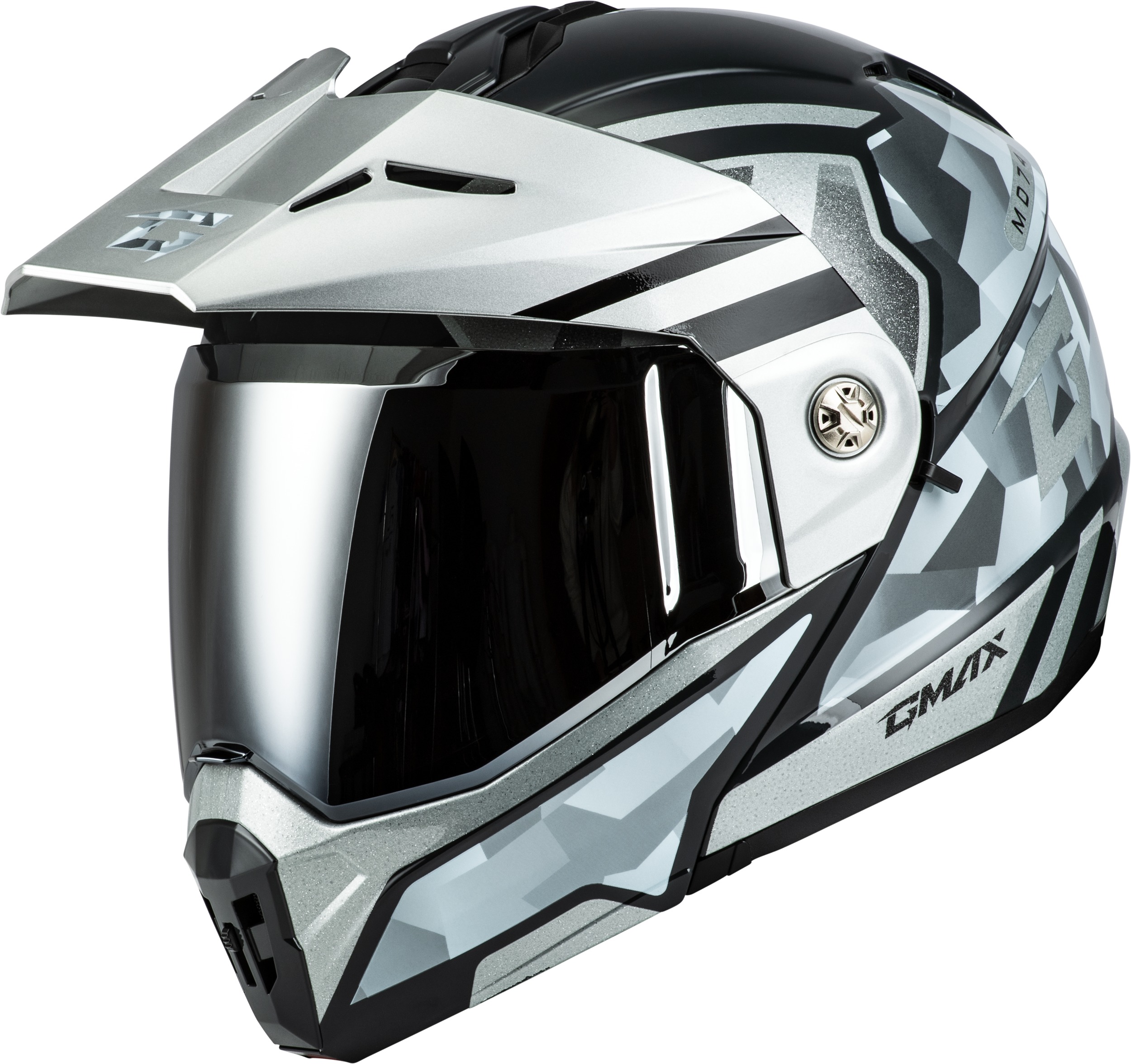 GMAX MD-74 Striker Modular Helmet XL For Silver/Blue Metallic - Fits XL, For Silver/Blue Metallic - Click Image to Close