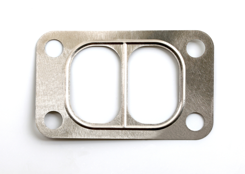 .016in Stainless T3 Divided Turbo Inlet Flange Gasket - Click Image to Close