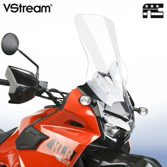 Clear VStream Tall Windscreen - For 22-24 KLR650 - Click Image to Close